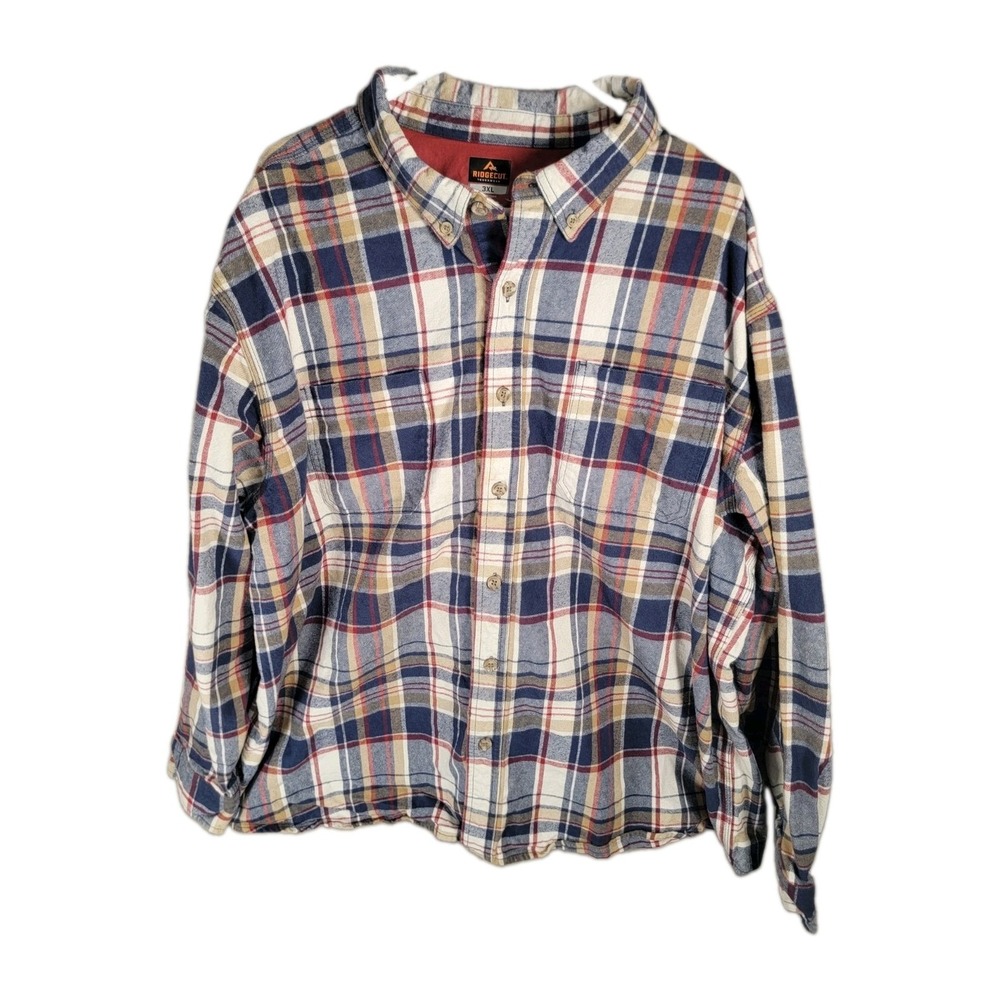 Ridgecut Flannel Men 3XL Plaid Heavy Cotton Workwear Cabincore Barncore Outdoor